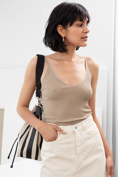 V-Cut Rib Knit Tank from & Other Stories