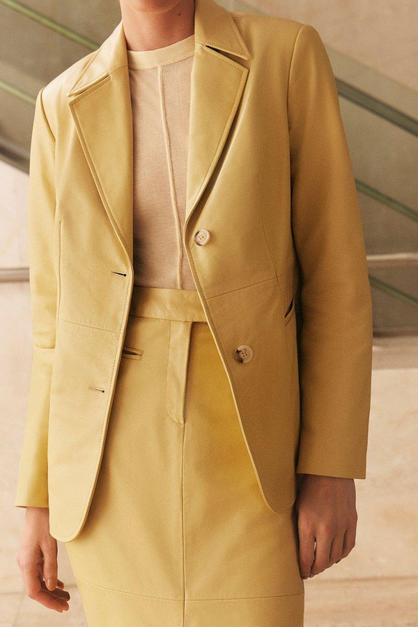 Leather Tailored Single Breasted Blazer from Karen Millen