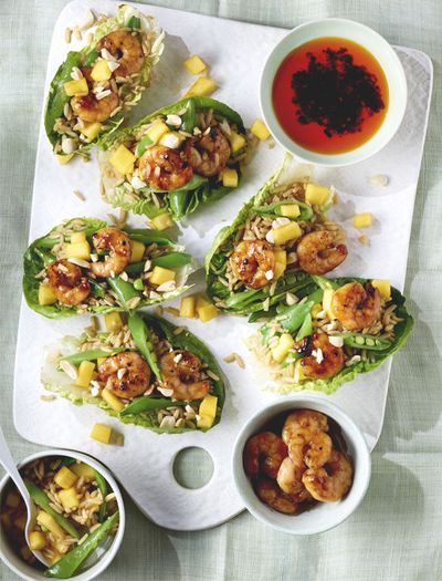 Char Siu Prawn, Mango & Rice Lettuce Cups