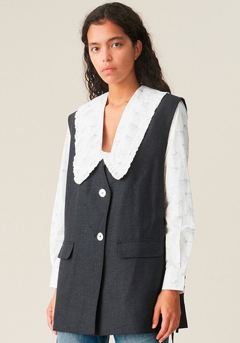 Wool Suiting Vest from Ganni