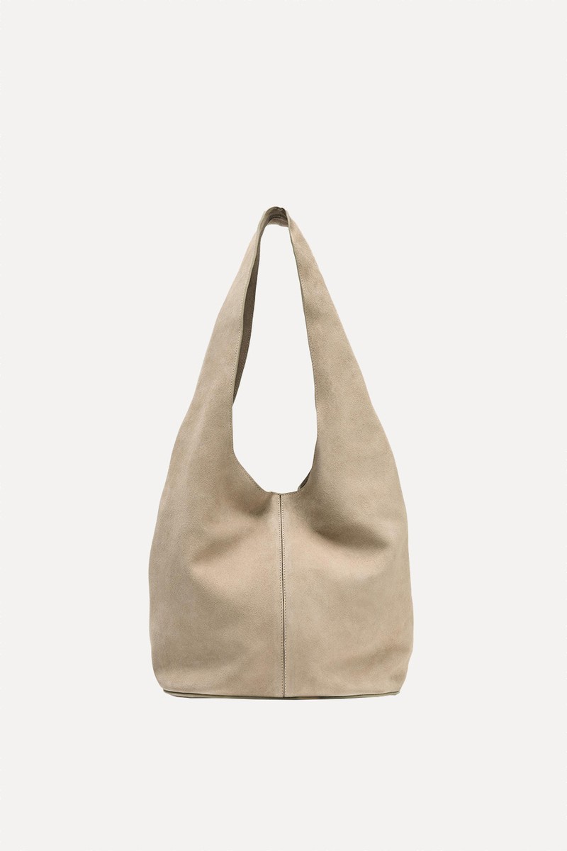 Split Suede Shoulder Bag from ZARA