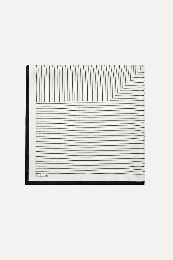 Stripe Print Silk Scarf from Massimo Dutti