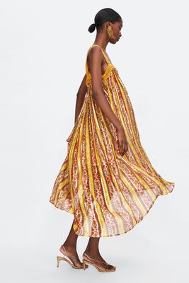 Laminated Print Dress from Zara