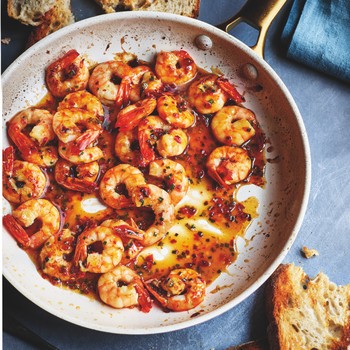 Marmalade Prawns With Barberry, Chilli & Chive butter