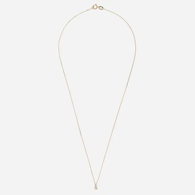 Gold S Diamond Initial Pendant Necklace from Arum & Grey