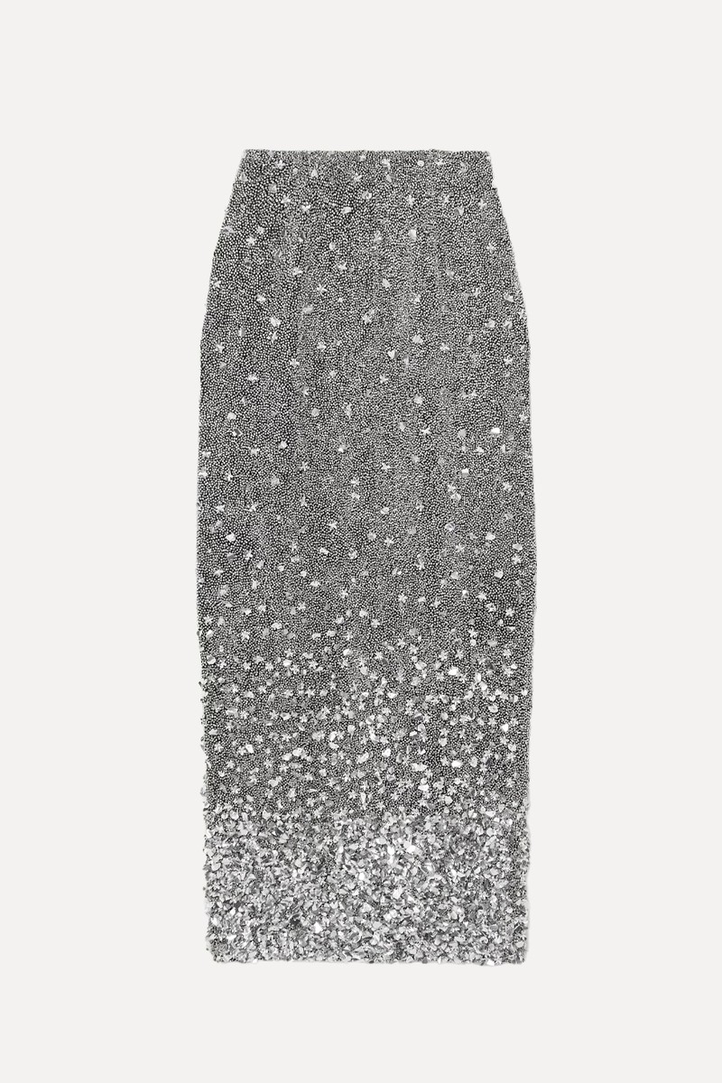 Midas Embellished Stretch-Tulle Maxi Skirt from Clio Peppiatt