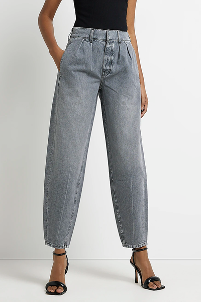 High Waisted Tapered Jeans from River Island