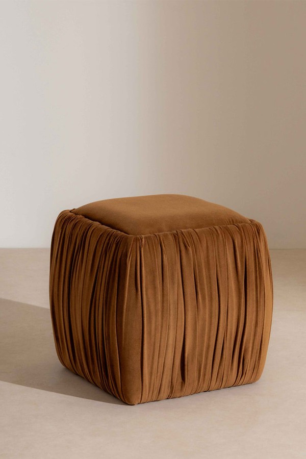 Ruched Velvet Pouffe from Six The Residence