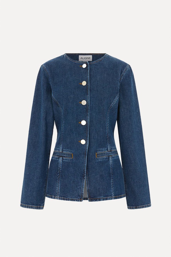 Daphne Waisted Denim Blazer from Aligne