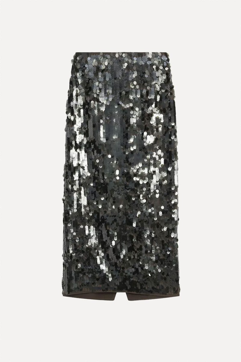 Midi Skirt With Sequins from Massimo Dutti