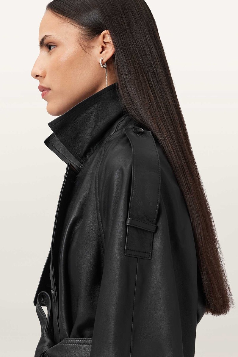 Reed Cropped Leather Trench