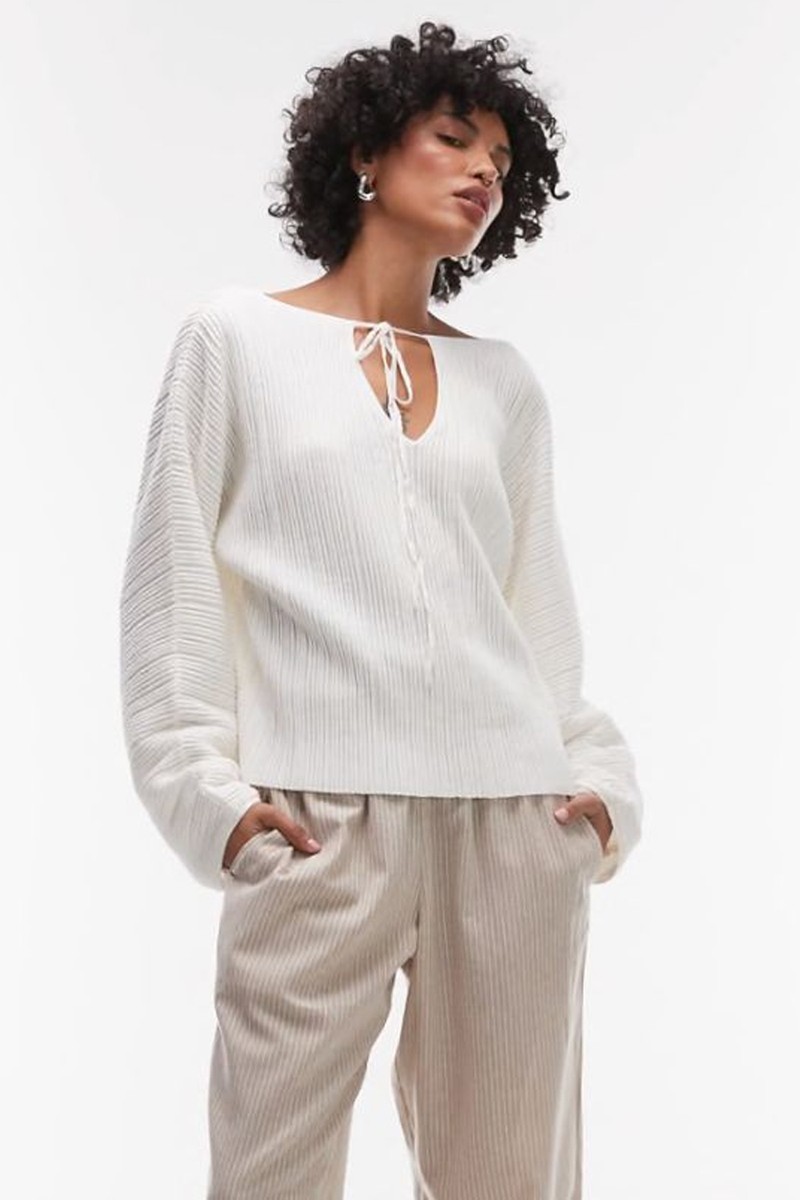 Plisse Knitted Top With Open Tie Back from ARKET