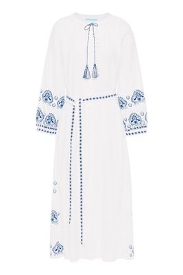 Audrey Embroidered Cotton Midi Dress from Melissa Odabash