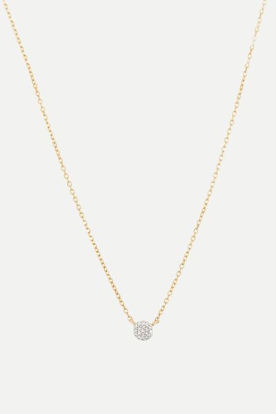 Pave Diamond Round Necklace