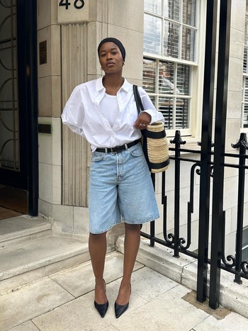 How To Wear Long Denim Shorts