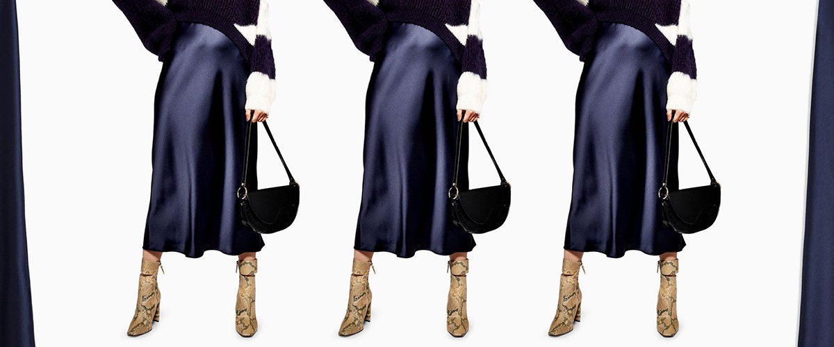 Satin Bias Midi Skirt, £29