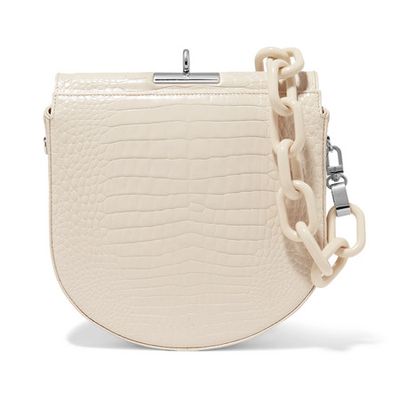 Croc-Effect Leather Shoulder Bag from GU_DE