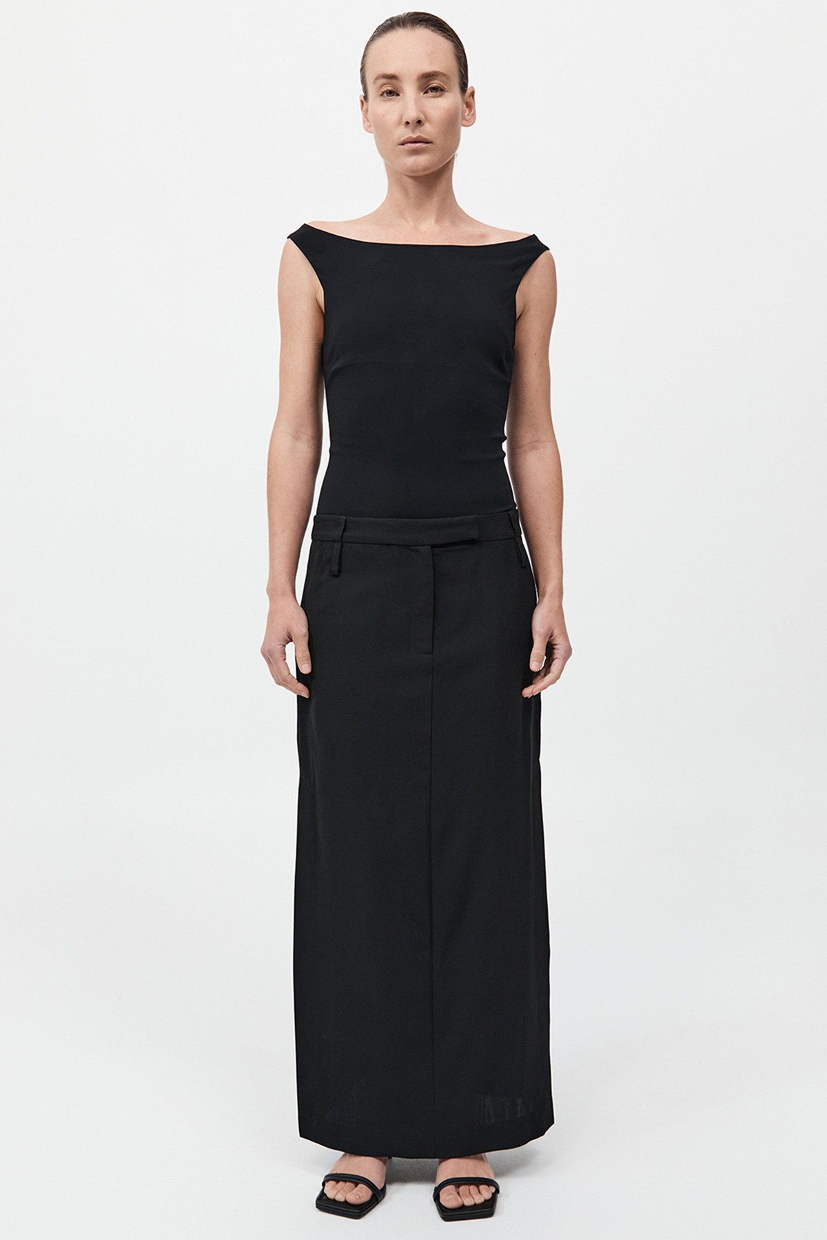 Tailored Wool-Blend Maxi Skirt from St. Agni