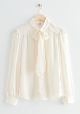 Neck Tie Silk Blouse from & Other Stories 