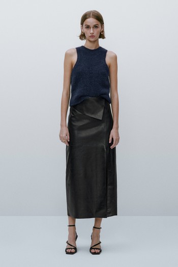 Long Leather Skirt from Massimo Dutti