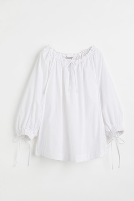 Drawstring Cotton Blouse from H&M