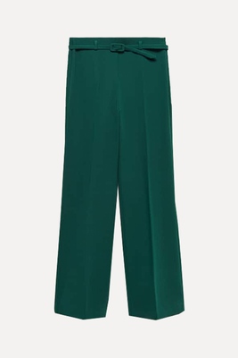 Wideleg Trousers With Belt  from Mango 