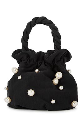 Grace Faux Pearl-Embellished Top Handle Bag from Staud