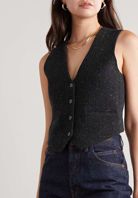 Satin-Paneled Wool And Silk-Blend Tweed Vest from Chloé