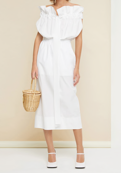 Cotton Poplin High Neck Midi Dress from Patou