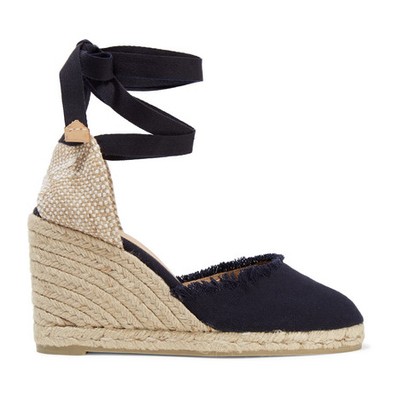 Carina Frayed Canvas Wedge Espadrilles from Castañer