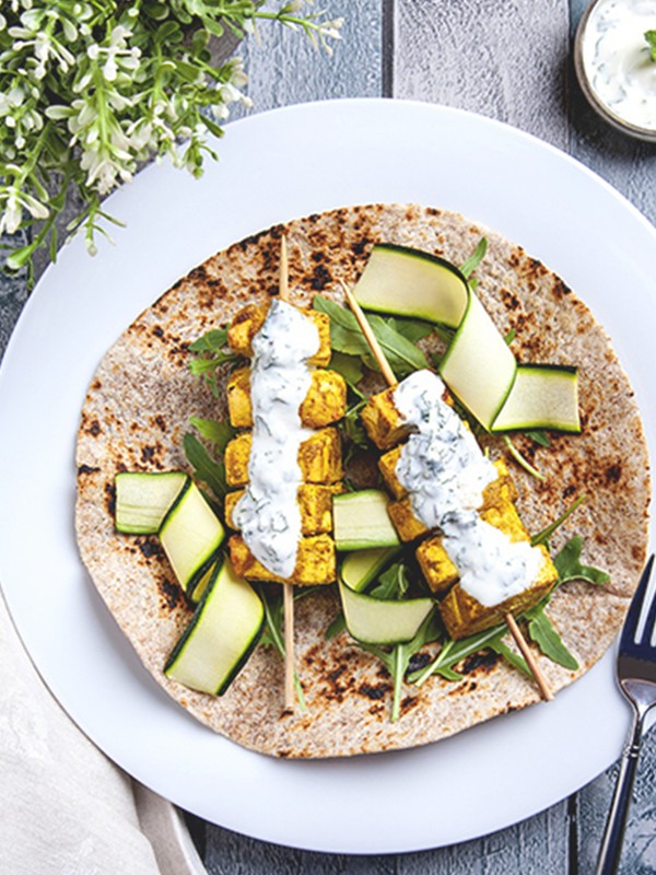 Tikka Tofu Kebabs with Mint Raita