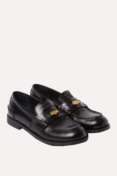 Brushed Leather Penny Loafers