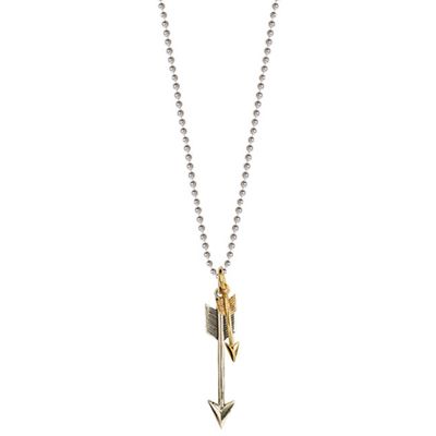 Large White Bronze Arrow And Medium Brass Arrow Necklace from Tilly Sveaas