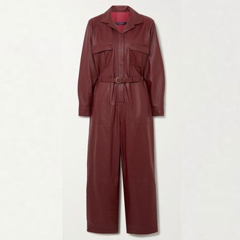 Belted Leather Jumpsuit from Zeynep Arcay