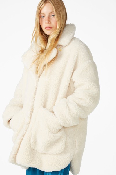 Oversized Faux Shearling Coat from Monki