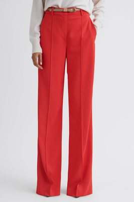 Cara Wide Leg Mid Rise Trousers  from Reiss