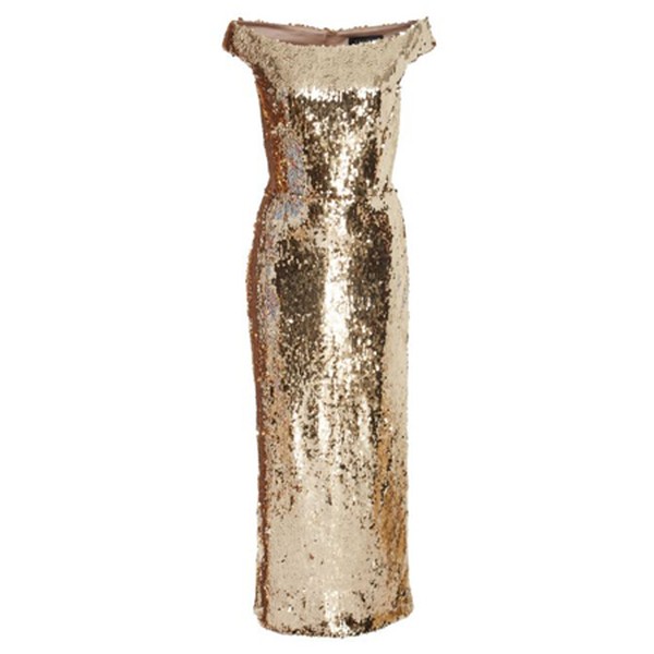 Therese Off-The-Shoulder Sequin Midi Dress from Saloni