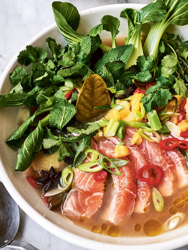 Salmon, Ginger & Chilli Broth