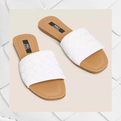 Leather Woven Flat Mules from Marks & Spencer
