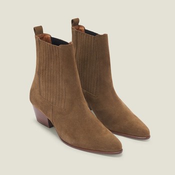 Leather Ankle Boots With Elastic  from Sandro