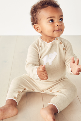 Knitted Organic-Cotton Romper  from The White Company
