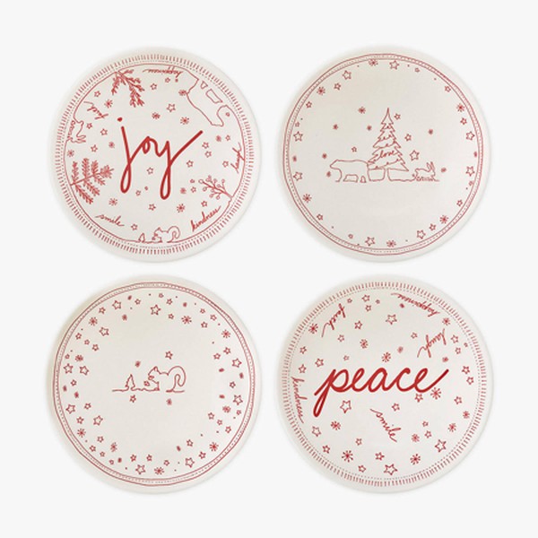 Set of 4 Christmas Accent Plates from ED Ellen Degeneres Royal Doulton