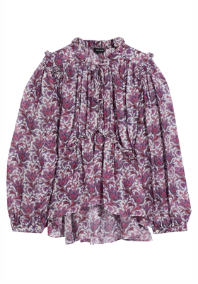 Noon Ruffle-Trimmed Printed Silk-Georgette Blouse from Isabel Marant