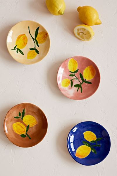 Set Of 4 Lemons Cake Plates from Rose & Grey