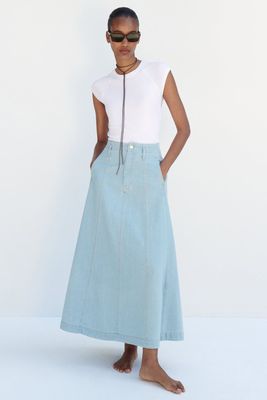 Denim Cape Skirt from Zara