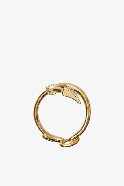 Gold-Plated Hook Pavé Ring