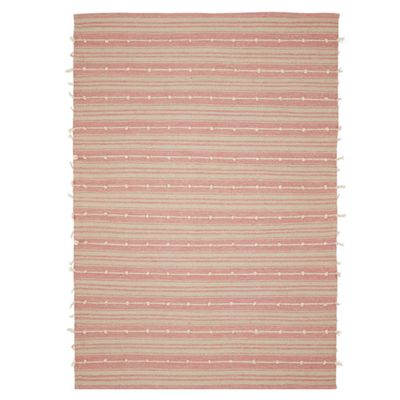 Pink & White Patterned Rug