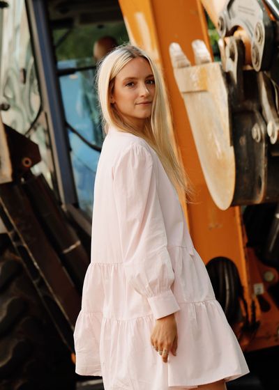 White Ruffle Bib Mini Dress, £42.90