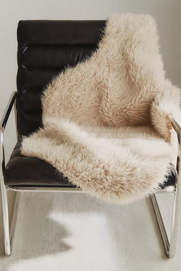 Long Faux Fur Throw