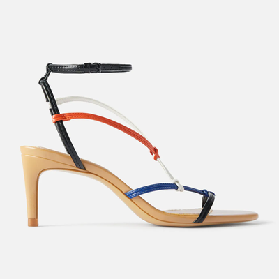Mid Heel Sandals With Multicoloured Straps from Zara